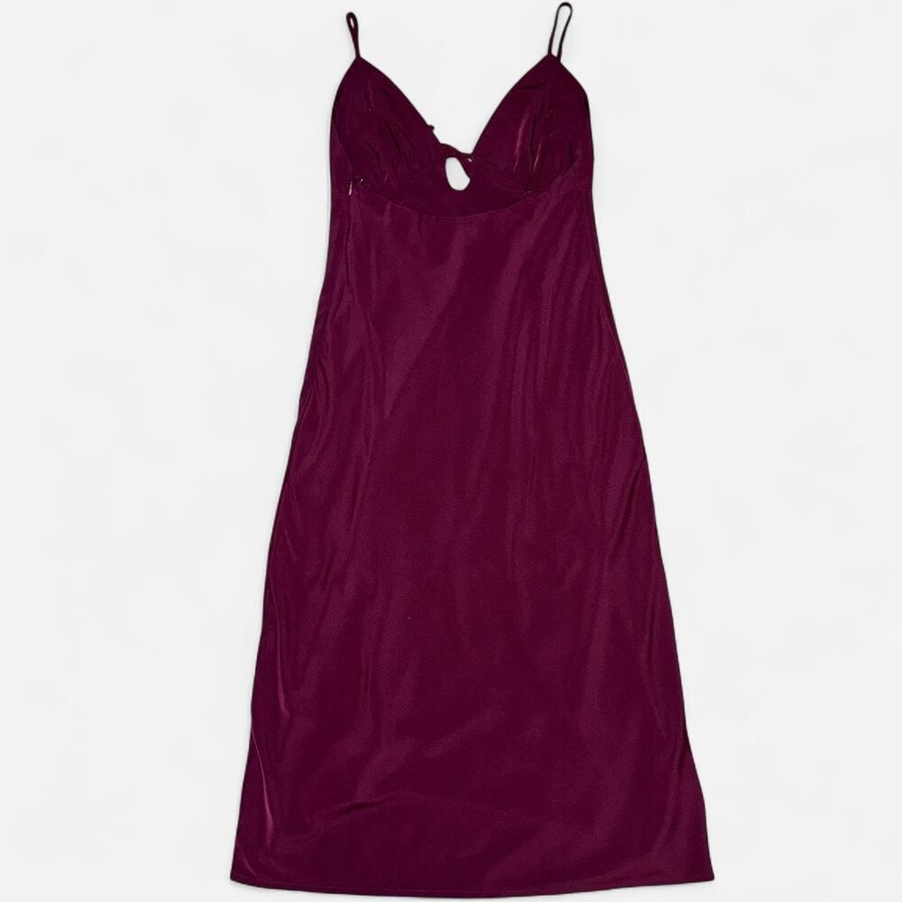 PINK Victoria's Secret "Fall In Love Midi Dress" - Plum Burgundy Slip Dress - Picture 7 of 13